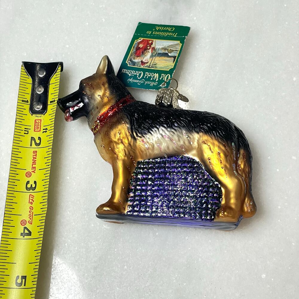 Old World Christmas German Shepherd Ornament 2005 Mercury Glass Dog with TAGS